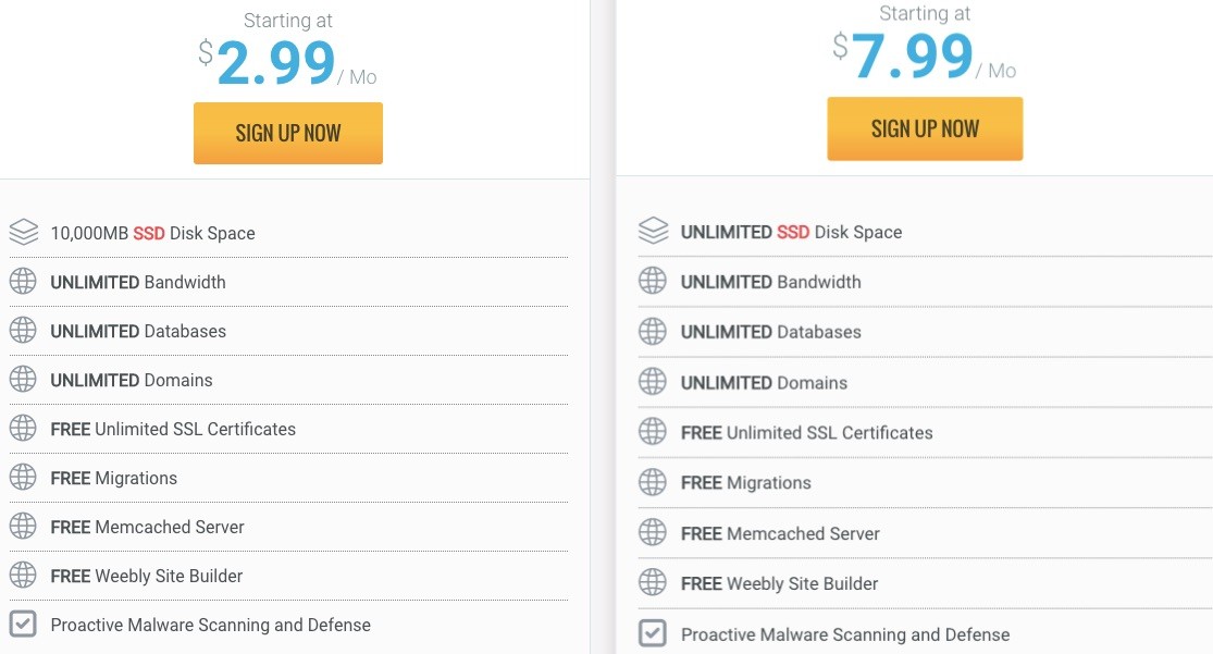 Bảng giá share hosting của Hawkhost Bảng giá share hosting của Hawkhost