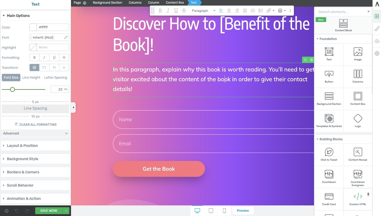 Xây dựng landing page của bạn
