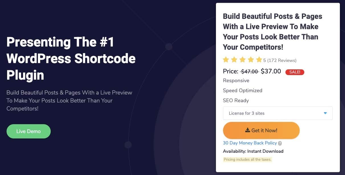 WP Shortcode Pro plugin