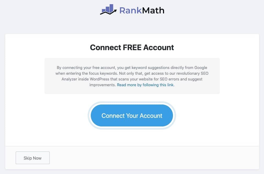 Kết nối tài khoản Rank Math